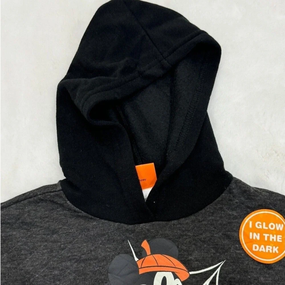 Disney Baby Hoodie Jogger Set 12M Charcoal Mickey Mouse Pumpkin Halloween Glow‎